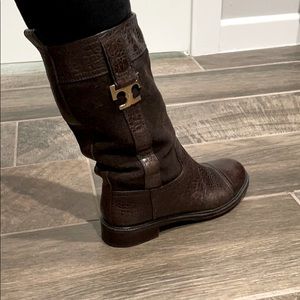 Brown Tory Burch Corey boots sz 8 fit 8.5